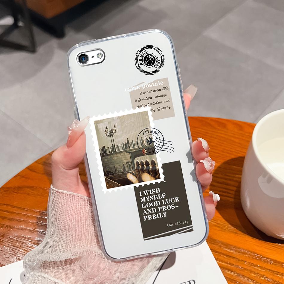 Для iPhone 4 5 5S 6 Plus Чехол для телефона Чернильная живопись Мягкая прозрачная силиконовая задняя крышка Для Apple iphone4 iphone5 5 S iphone6 6+ Funda