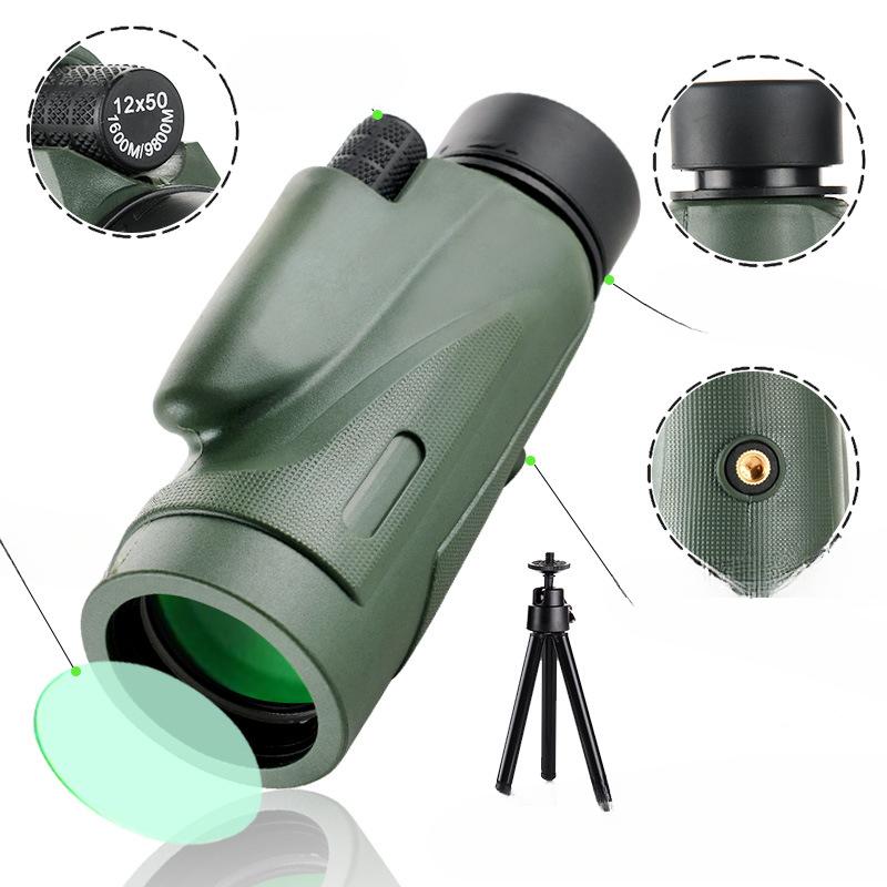 Монокуляр высокой четкости 12x50 для концертов, прямые поставки с фабрики, портативный наружный телескоп