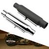 Motorcycle Slip-On Exhaust Pipe Muffler Silencer Straight-Through Iron Retro Exhaust Muffer Pipe With Center Back Pressure Exhaust System Motorbike