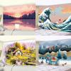 Fashion Home Decoration Tapestry Living Room Bedroom Tapestry Mountain Sunset Scene Pattern