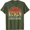 Vintage 1975 Limited Edition 50Year Old 50th Birthday T-Shirt Comfortable Personality High Quality Cotton Tops