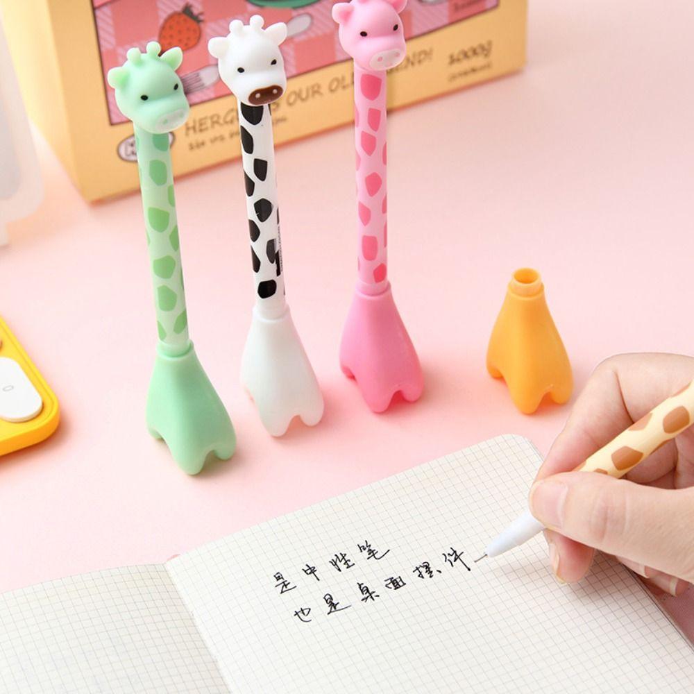 Pretty Aesthetic Giraffe Gel Pen Funny Cute Writing Pen Standing Giraffe Pen  School Office Supply