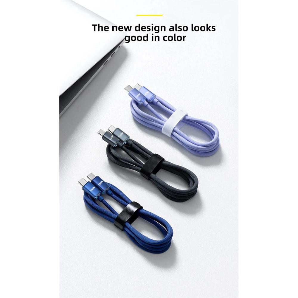 Кабель USB Type C - USB C 120 Вт для iPhone 15 Pro Max, кабель для быстрой зарядки PD и передачи данных для Samsung Xiaomi 14 Oneplus 12 POCO OPPO