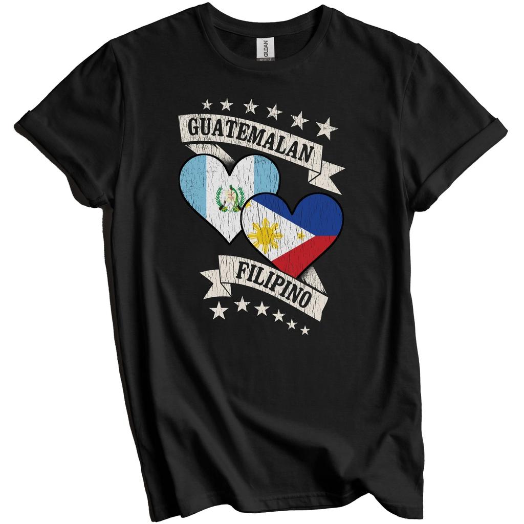 Guatemalan Filipino Heart Flags Guatemala Philippines T-Shirt