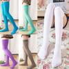 Women Over Knee Non-Slip Candy Color Velvet Stockings Thigh High Socks Sheer Cosplay Hold Ups