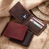 Handmade Leather Wallet Men Purse Leather Short Card Wallet for Male Money Clips Money Bag