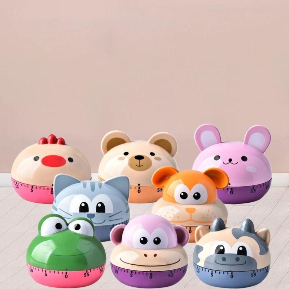 60Minutes Cooking Timer Cartoon Time Management Tool Easy To Operate Animal Mechanical Timer Adult