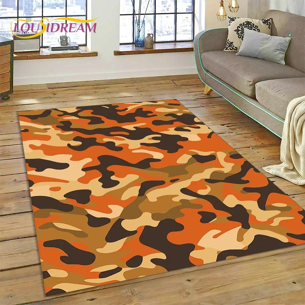 3D Colorful Camo Green Camouflage 2025 Style Carpet Rug for Living Room Bedroom Home Sofa Decoration Area Rug Non-slip Floor Mat