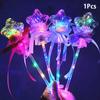 1PC Kids Colorful Glowing Sticks Flashing Heart Star Butterfly Girls Princess Fairy Wands Role Play Show Cosplay Party Favor