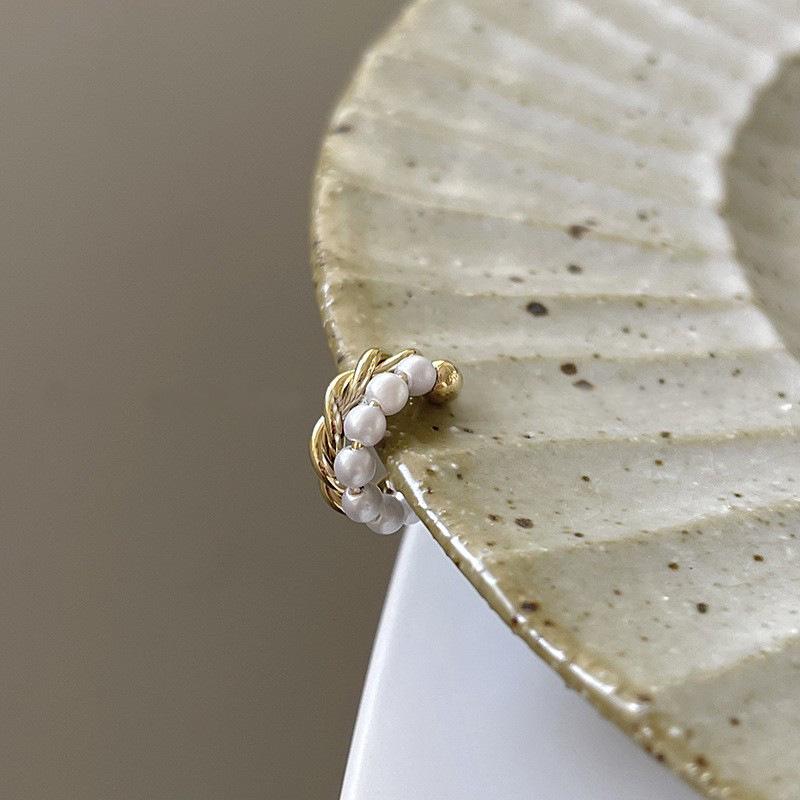 Двойной жемчужный кафф для уха – Не требует пирсинга (Трендовая мода 2021)