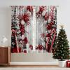 A Set Of 2 Christmas Tree Printed Curtain Sets, Suitable For Living Room, Kitchen, Bedroom, Bathroom, Dining Room And Home Decoration