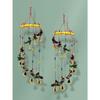 Colored Bell Wind Chime  Door Wall Hanging Showpiece Wall Hanging Home Décor Home Furnishing Diwali Gift Corporate Gift (Pack of 2, Peacock)