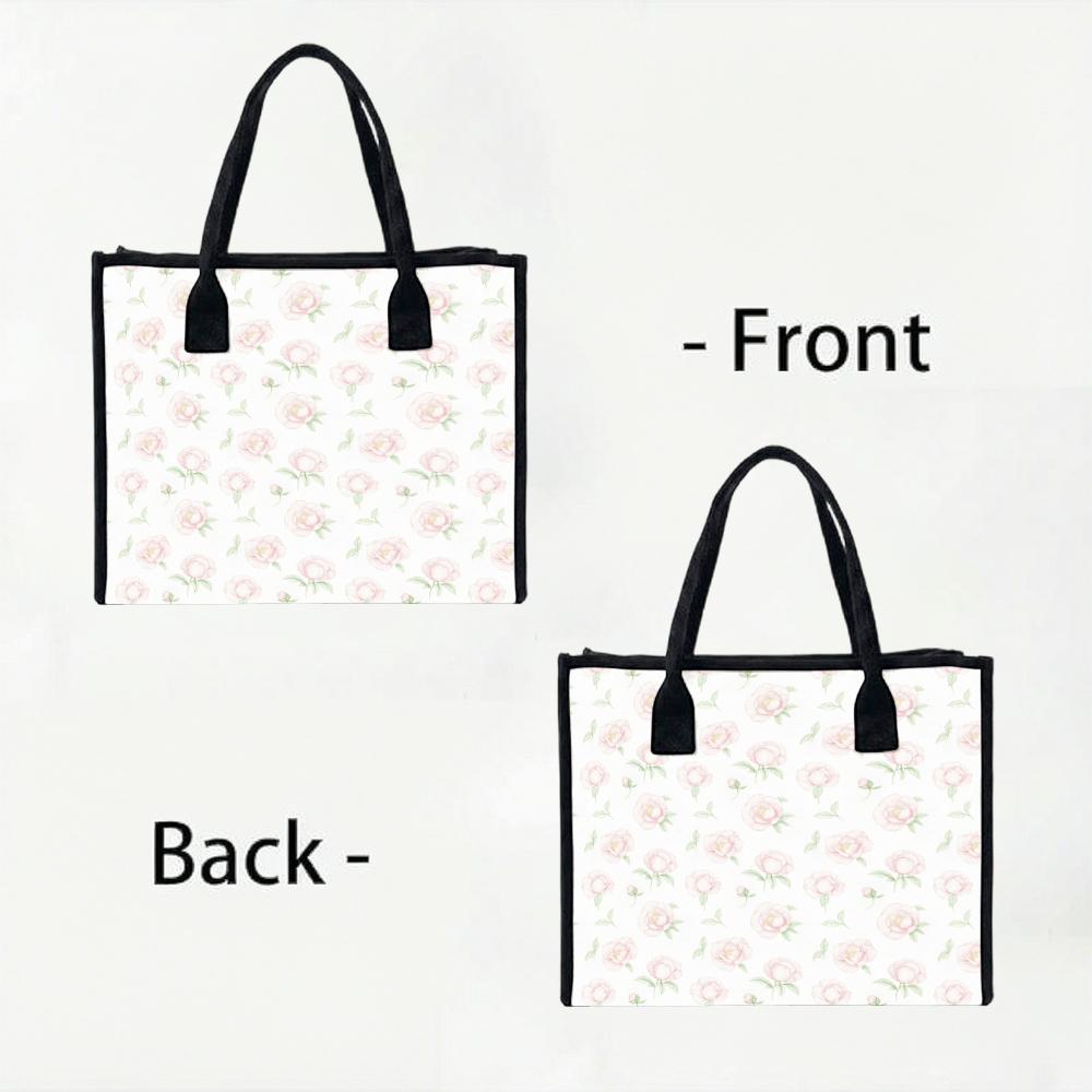 Floral Tote Bag Fashion Casual Large Capacity Shopping Handbag for Daily Use