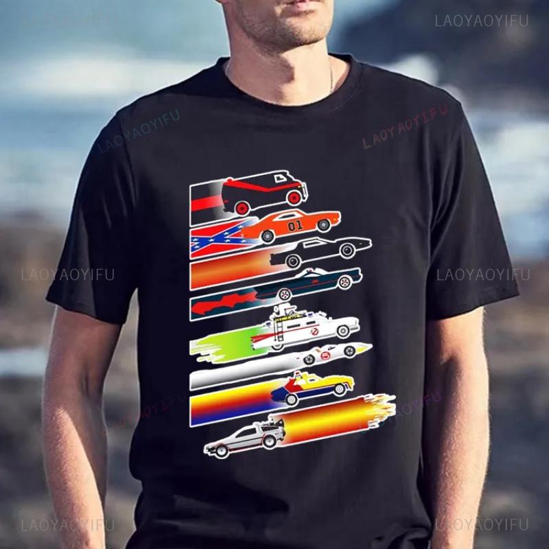 Футболка Cars Культовое ТВ Команда А Генерал Ли Кит Бэтмобиль Охотники за привидениями Назад в будущее 6615X Мультяшная мужская футболка Хипстерская Y2k футболка