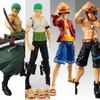 Фигурка экшн One Piece Зоро Стиль трех мечей: Ручная роспись модели с изображением Зоро, Луффи, Эйса и Михоука