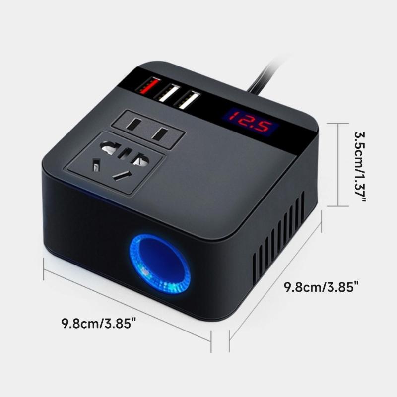 Профессиональный автомобильный инвертор 150 Вт с тремя USB-портами Автомобильный инвертор