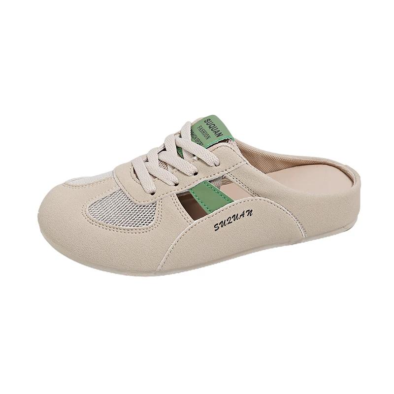 Модная женская обувь 2025 Бренд Закрытый носок Женские тапочки Модные уличные На шнуровке Сетка Новинка Бестселлер Удобная Повседневная обувьzapatos