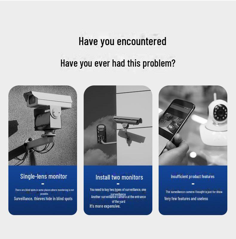 Камера дистанционного наблюдения на 360° с системой «Три глаза» — беспроводная, с подключением к мобильному телефону, для использования вне помещений.