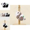 Adorable Realistic Panda Plush Keychain Stuffed Animal Souvenir With Short Plush