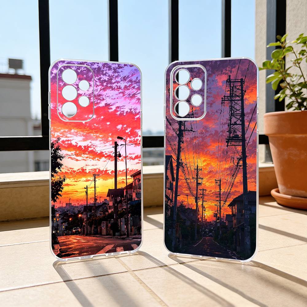 Закат Чехол для телефона Прозрачный Силиконовый Мягкий Для Samsung S25,S24,S21,S22,S23,S30,Ultra,S20,Plus,Fe