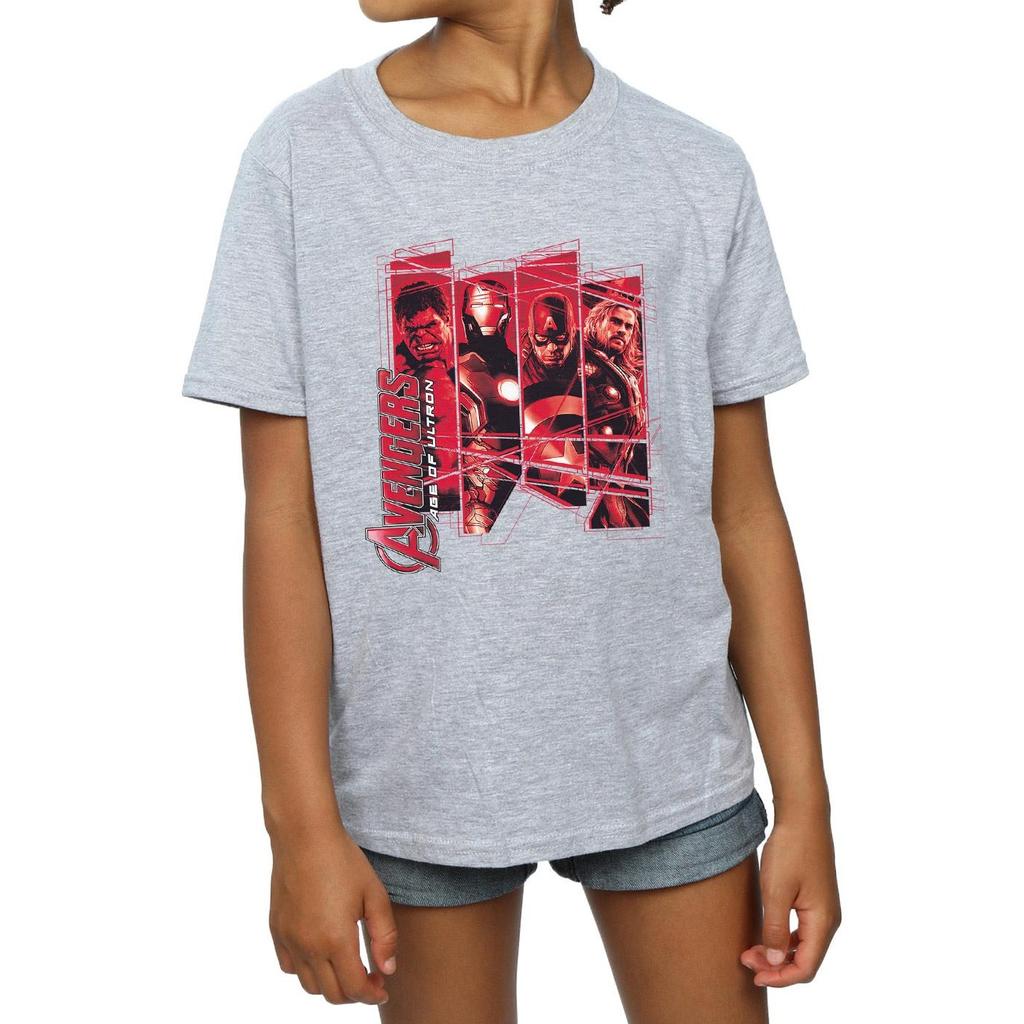 Marvel Girls Avengers Team Collage Cotton T-Shirt