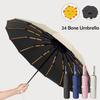 Автоматический складной зонт с 24 спицами, ветрозащитный, солнцезащитный зонт, мужской и женский роскошный деловой зонт-солнцезащитный козырек