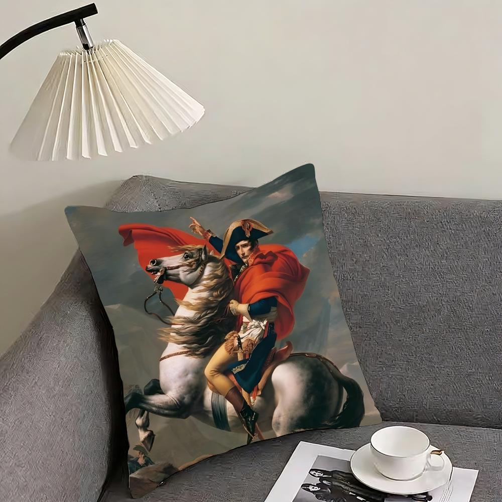 Napoleon Bonaparte Art Cushion Cover Pillowcase Ultra Soft Skin Friendly Fabric Cloud Like Comfort Concealed Zipper