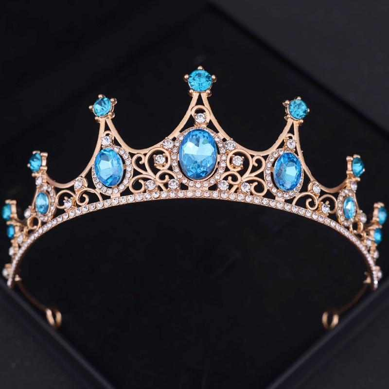 Baroque Vintage Princess Queen Bridal Crown Headwear Crystal Tiara For Women Wedding Crown Hair Dress Accessories Jewelry Crown