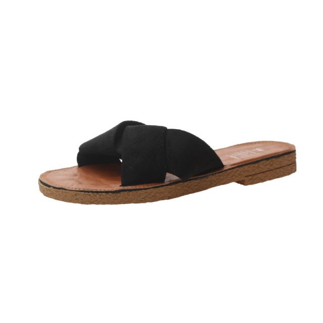 Sandals Women Wear Korean Version of Summer Flip Flops Flat Bottom Cross Women's Slippers Fashion Women's Shoes