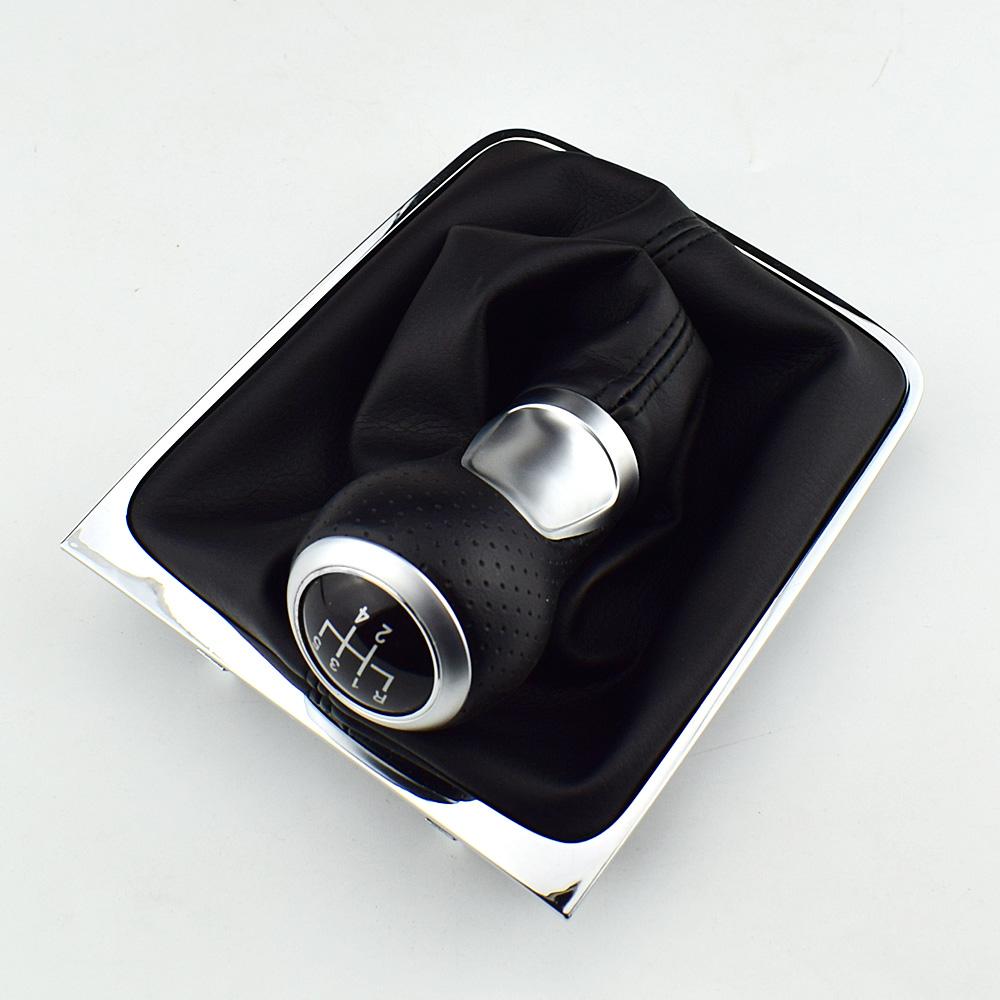 5 6 Speed Gear Head Black Shift Knob Gear Knob Boot Gaiter Frame For Volkswagen VW Passat B6