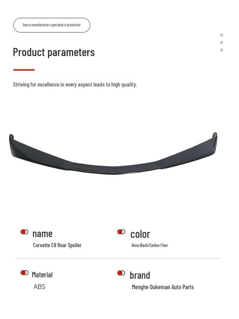 Compatible with Corvette C8 (2020-2024) Rear Spoiler Modification - Z51 Wind Deflector