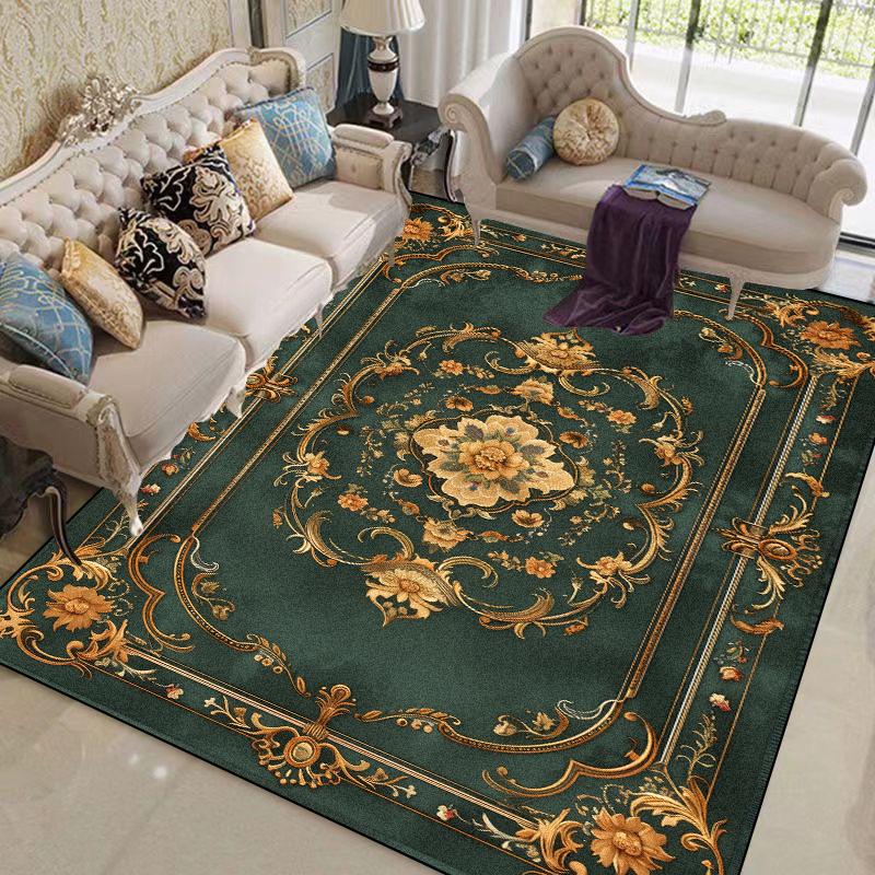 European Flower Carpets for Living Room Plant Pattern Decoration Carpet Home Sofa Area Foot Mat Bedroom Non-slip Soft Large Rugs
