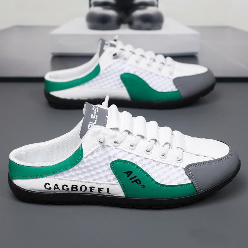 Baotou Half-support Shoes for Men In Summer New Mesh Breathable One-foot Lazy Shoes Fashionable Versatile Breathable Mesh Shoes