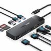 Док-станция USB C HDMI 2 Dual HDMI 3 Расширение экрана Док-станция Type C 4K USB C Hub HDMI Triple Display PD100W Быстрый кард-ридер Совместимость с MacBook