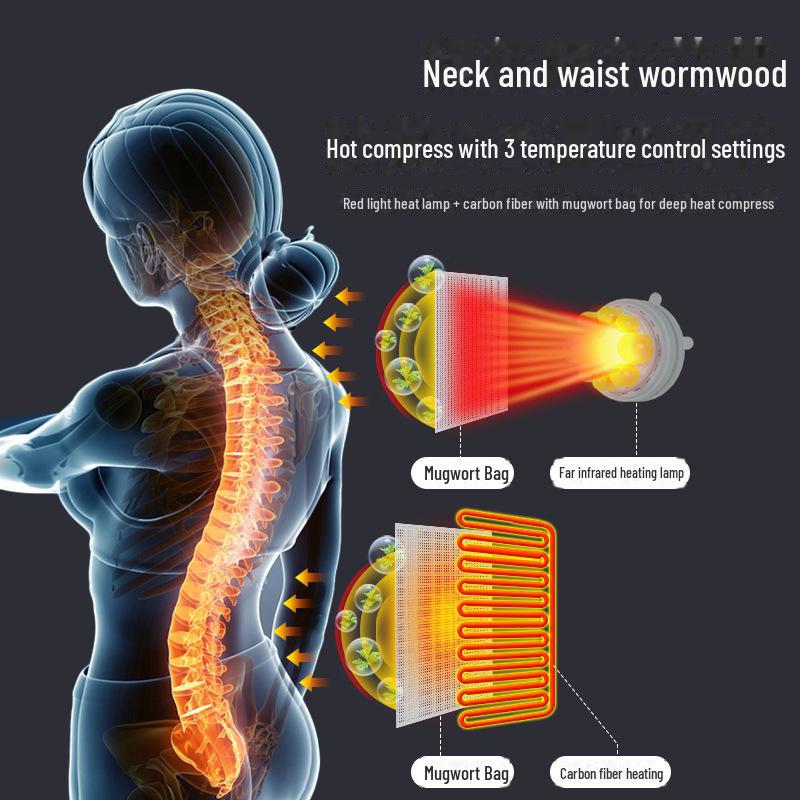 Массажная подушка с подогревом всего тела и воздушной подушкой для плеч, шеи и талии