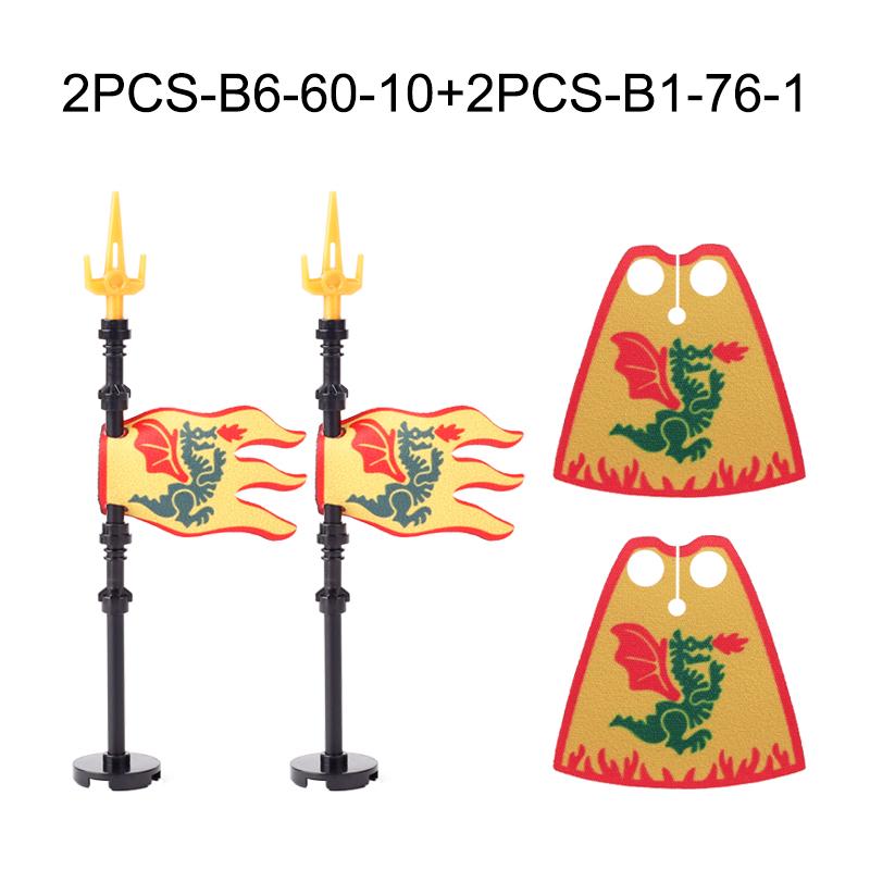 Средневековая Военная Война Армия Замок Рыцарь Солдат Фигурки Строительные Блоки Оружие Плащ Шлем Наплечник Флаг Воин Щит