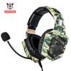 ONIKUMA Камуфляжные игровые наушники, большой привод 50 мм, низкая задержка, Hi-Fi стереогарнитура, HD микрофон с шумоподавлением для Xbox PS4 Switch, игры на ПК