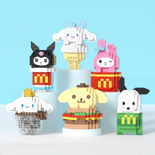Набор персонажей Sanrio Nanoblock Food Series из 6 популярных корейских игрушек