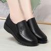Spring Wedge-heeled, Round-toe, Soft-soled Casual Leather Shoes for Middle-aged and Elderly Ladies