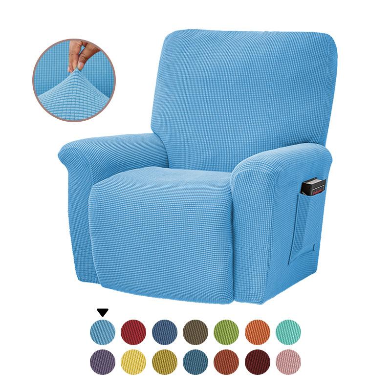 Split Jacquard Recliner Cover Elastic Lazy Boy Chair Sofa Covers Stretch Spandex Couch Slipcovers Armchair Case Solid Color