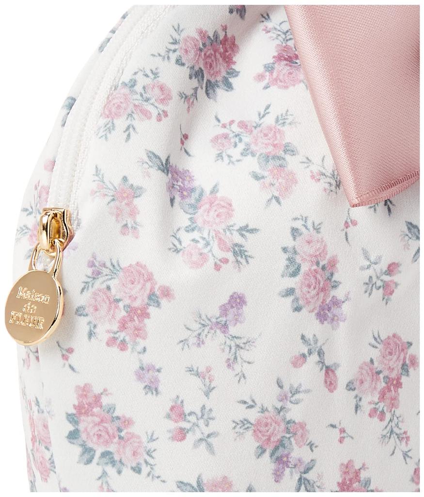 De Косметичка с цветочным принтом и лентой Ivory [Maison Fleur]