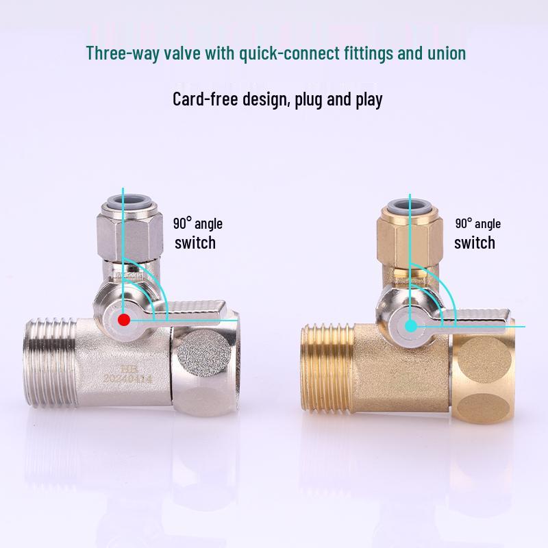 All-Copper 4-Point to 3/2-Point Water Purifier Ball Valve for Direct Drinking Machines