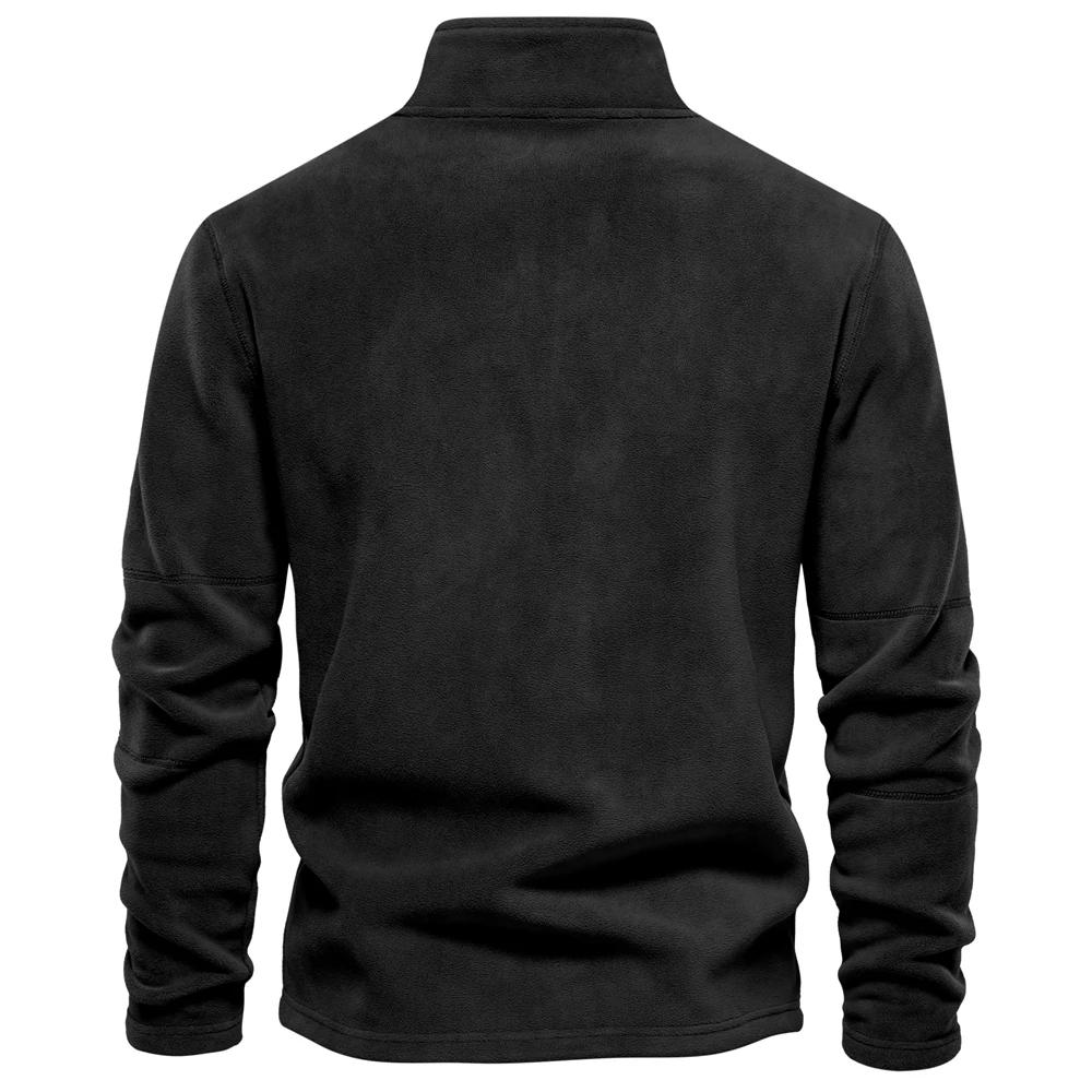 TrendHub Mens Thicken Warm Fleece Sweatshirt Jacket Quarter Zipper Mock Neck Pullover Men's Sweatshirt Soft Shell Mens Jacket
