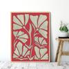 Neutral Floral Picture Wall Art Canvas Painting Nordic Red Abstract Minimalist Botanical Line Posters and Prints for Home Decor No Frame