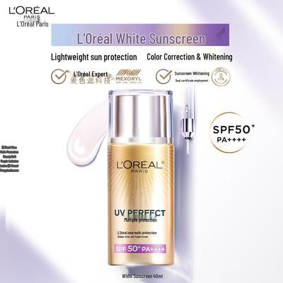Солнцезащитный крем L'Oréal UV Defender Whitening с фиолетовым оттенком SPF50+ PA++++