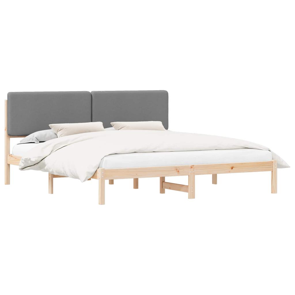 Bed Frame with Upholstered Headboard Light Grey 180 x 200 cm