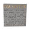 Thoughts of You Memorial Square Plaque - Daughter