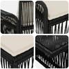 Garden Sofa Set 7 pcs Black and Cream White Poly Rattan
