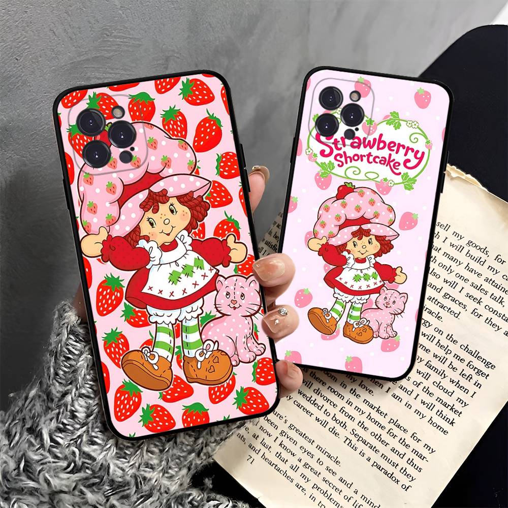 Cartoon Girl S-Strawberry S-Shortcake Phone Case For Iphone 17 16 15 16e 14 13 12 11 Pro Max Plus Case Cover Coque