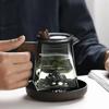 Жаропрочный квадратный прозрачный стеклянный китайский чайник для кунг-фу, бытовой чайник с деревянной ручкой и функцией разделения воды и чая, чайная утварь
